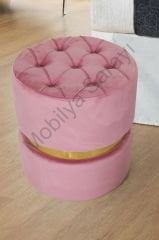 Dekoratif Puf Kapitoneli - Pembe